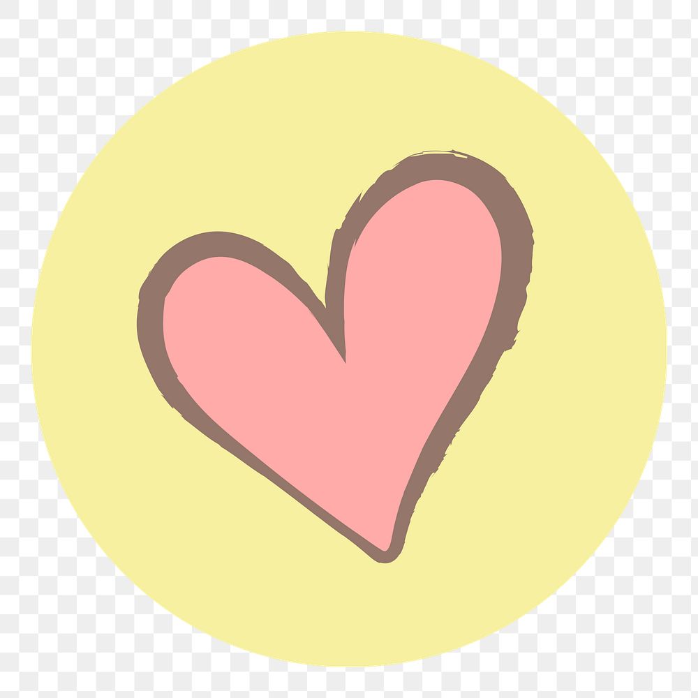 PNG heart doodle IG story cover template, transparent background