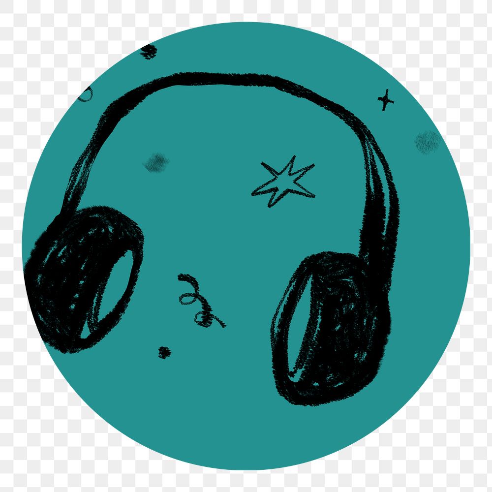 PNG music doodle IG story cover template, transparent background