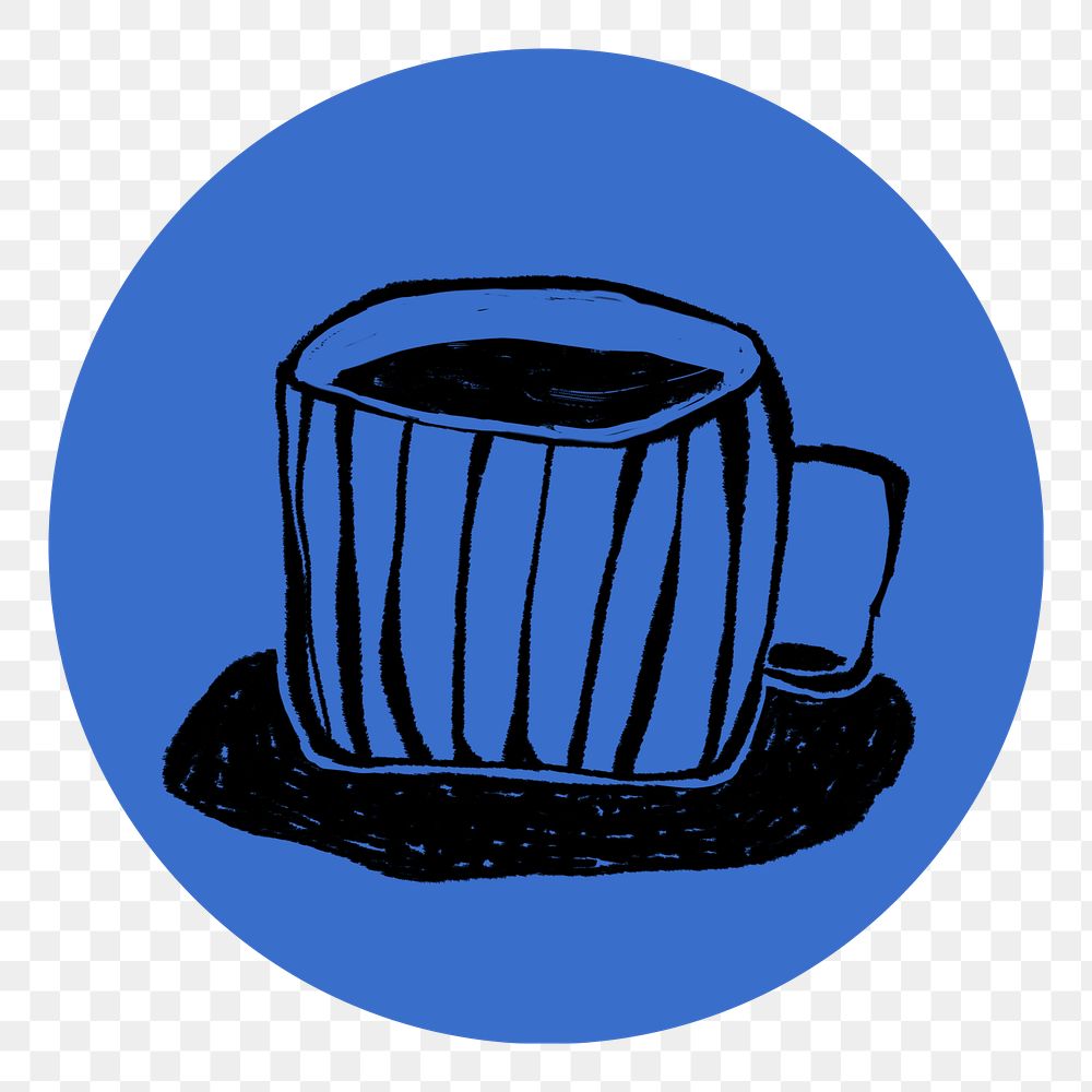 PNG coffee doodle IG story cover template, transparent background