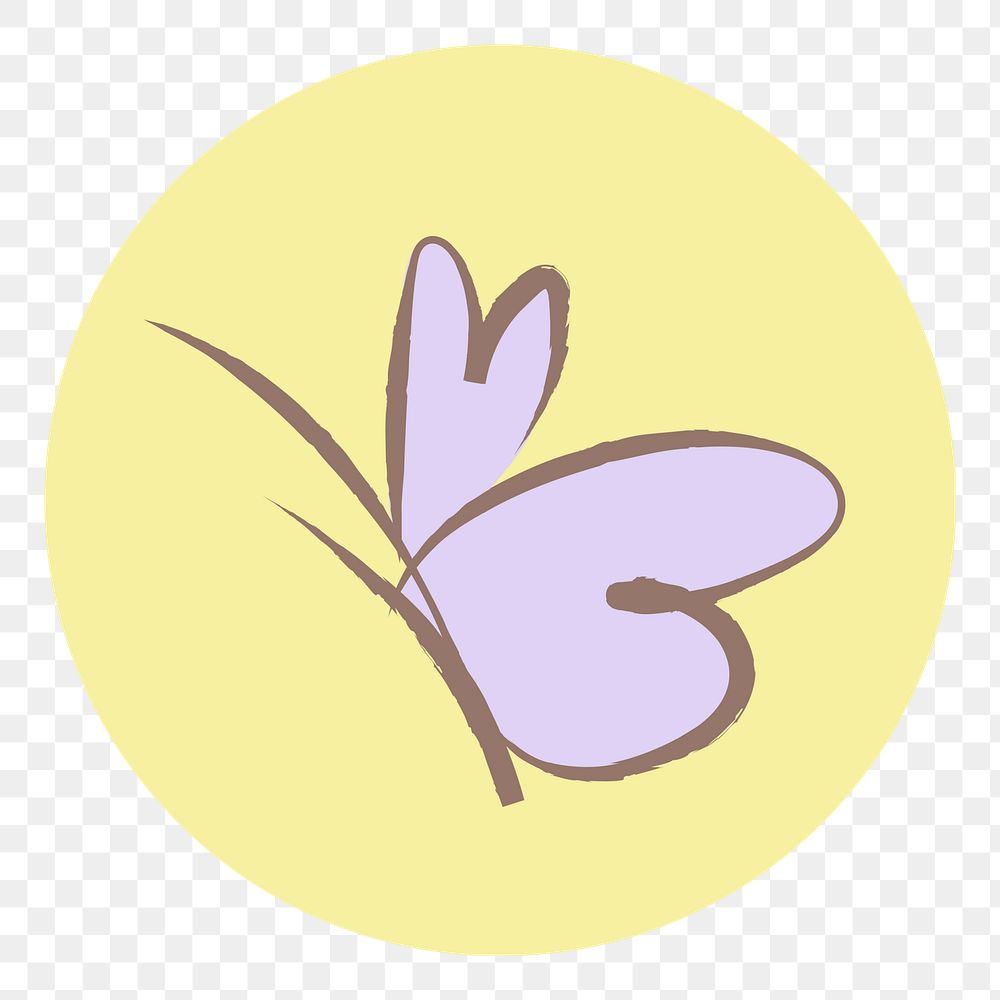 PNG butterfly doodle IG story cover template, transparent background