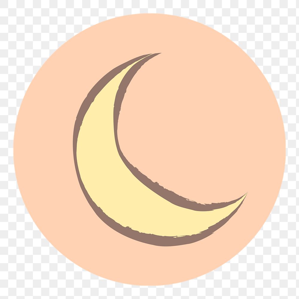 PNG crescent moon doodle IG story cover template, transparent background