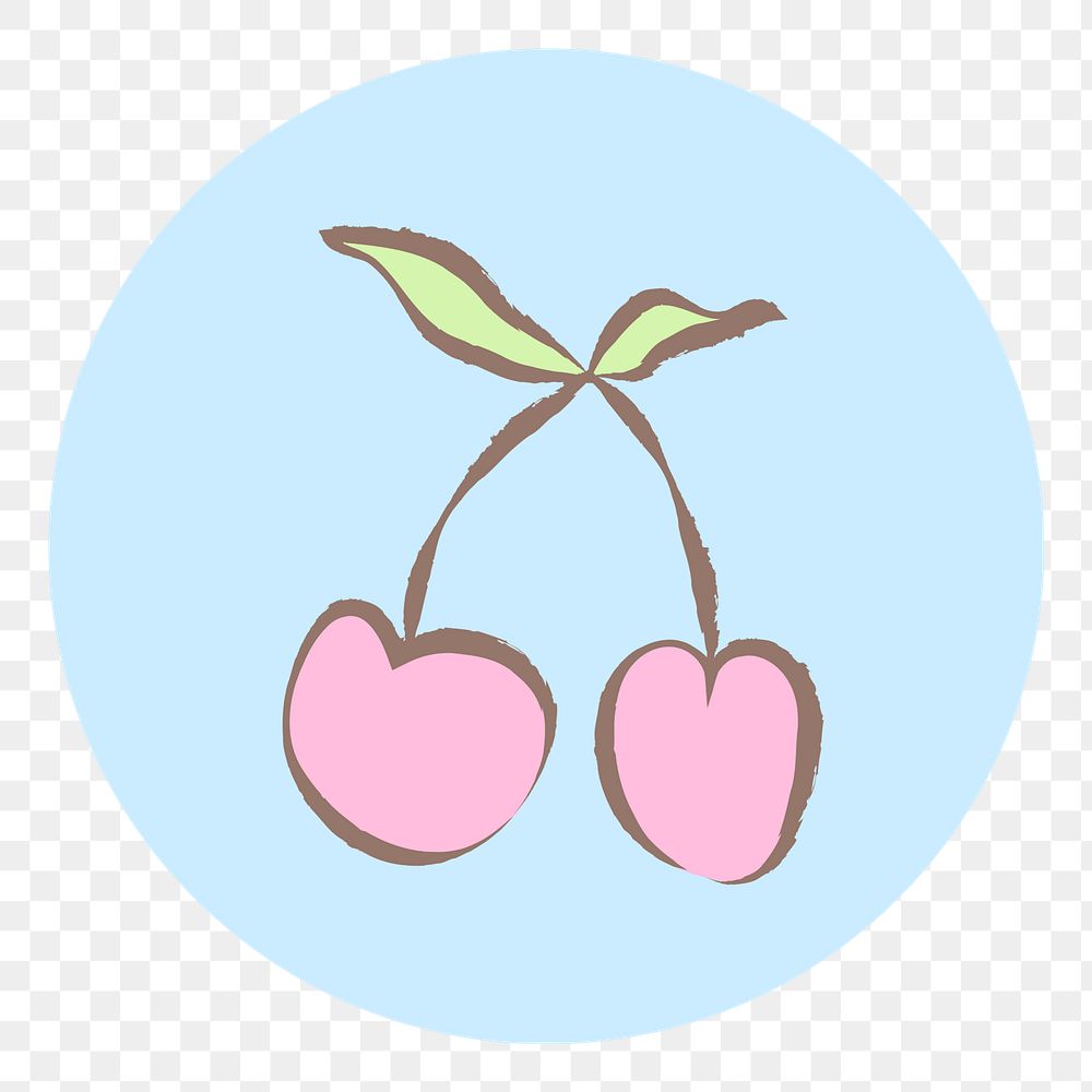 PNG cherry doodle IG story cover template, transparent background