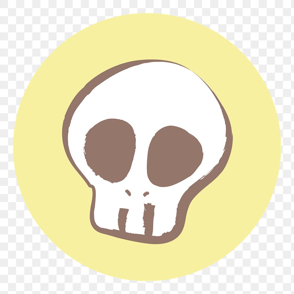 PNG skull doodle IG story cover template, transparent background