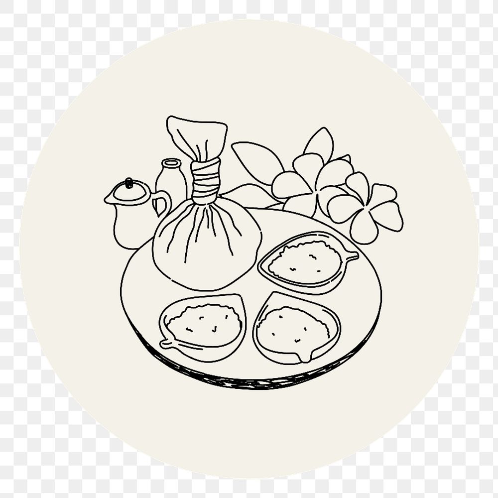 PNG food brown Instagram story highlight cover, line art icon, transparent background