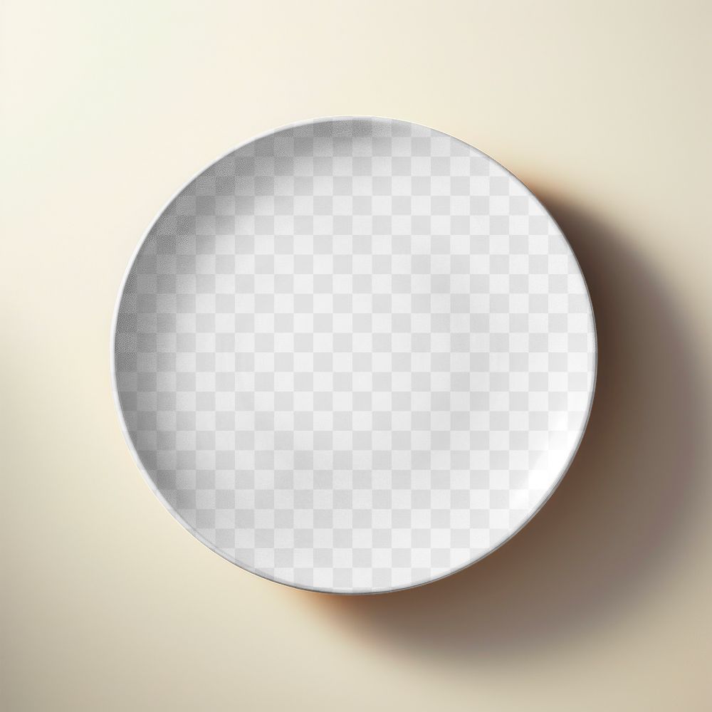 PNG porcelain plate mockup, transparent design