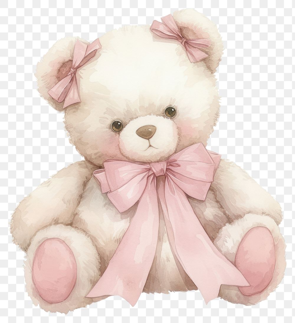 PNG Coquette teddy bear toy.