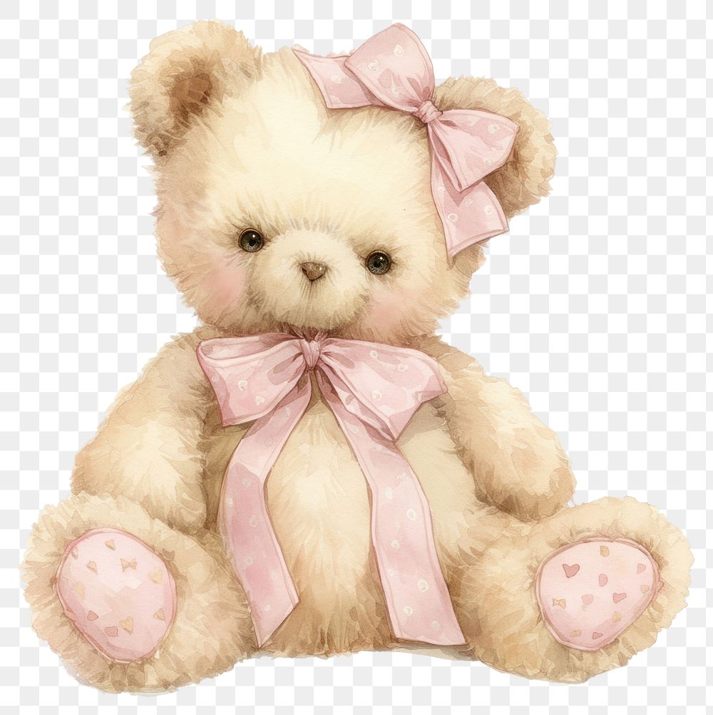PNG Coquette brown teddy bear toy.
