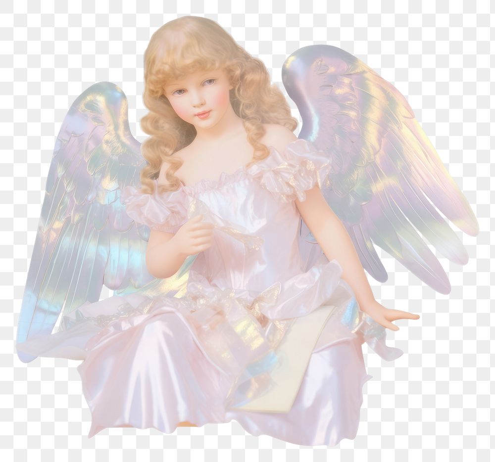 PNG Holographic angel ripped paper archangel person human.