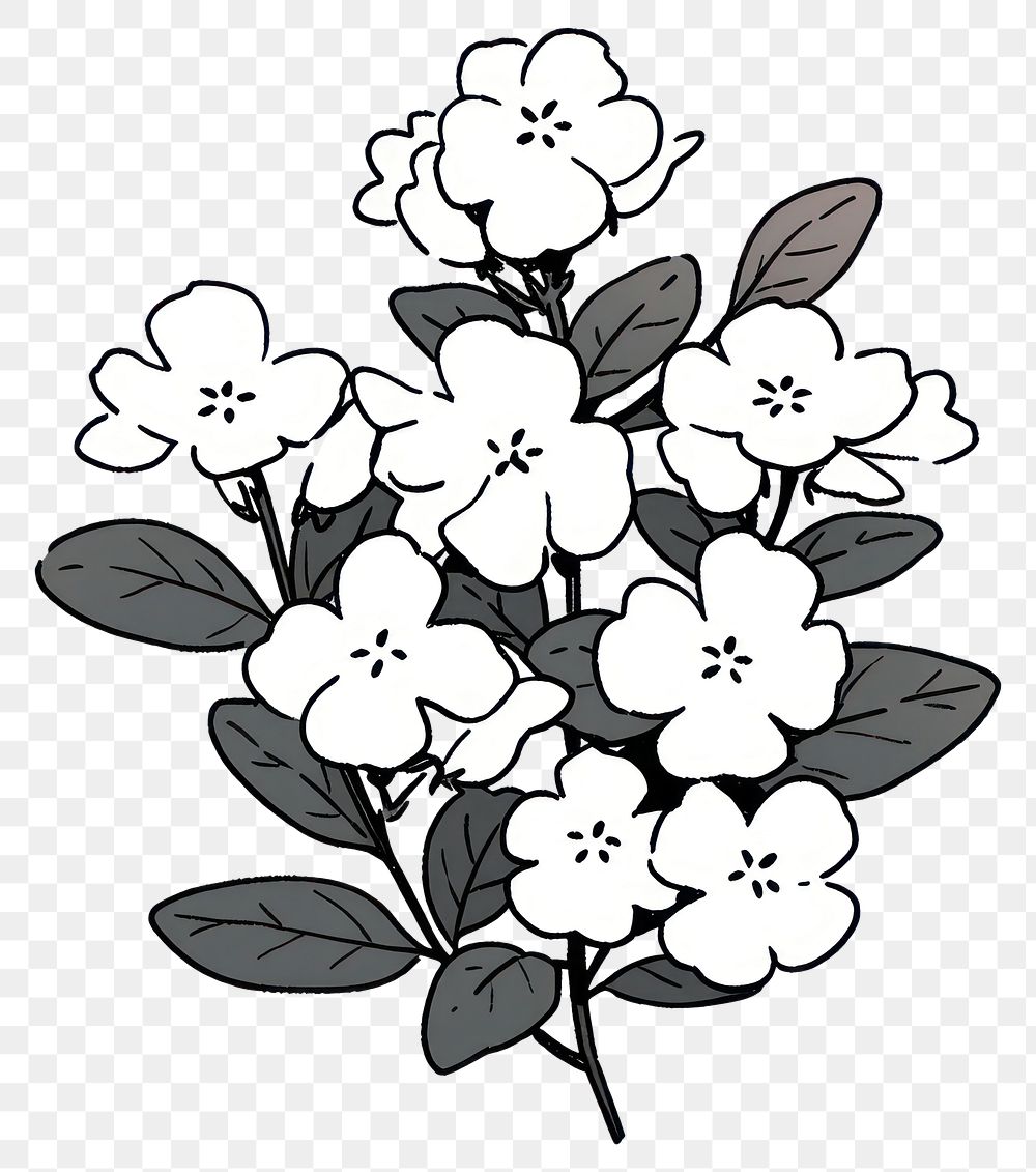 PNG Candytuft flower face illustrated graphics.