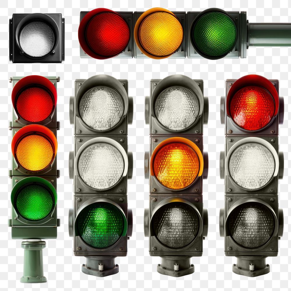 Traffic light png cut out set