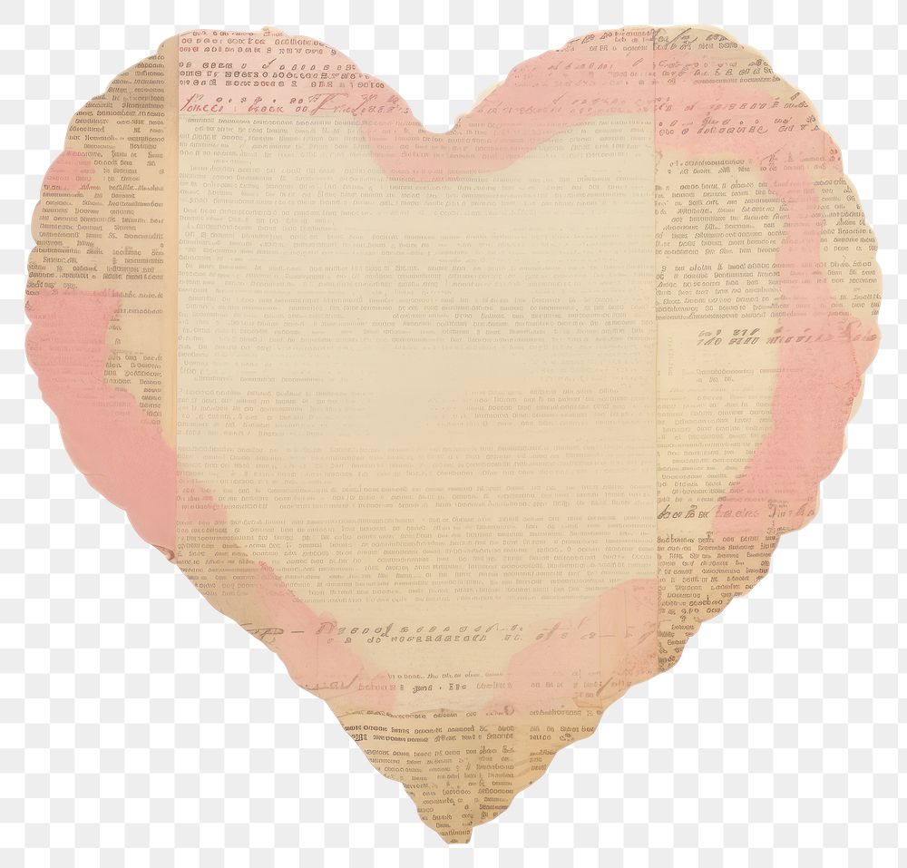 PNG Heart shape newspaper ripped paper text person human.