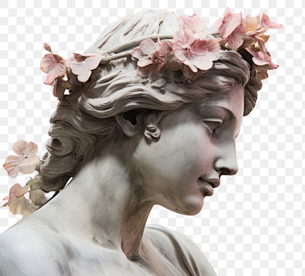PNG Greek sculpture female with flower photography portrait wedding.