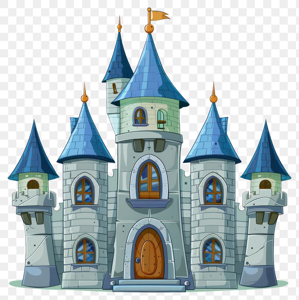 PNG Cartoon of castle architecture cathedral building.