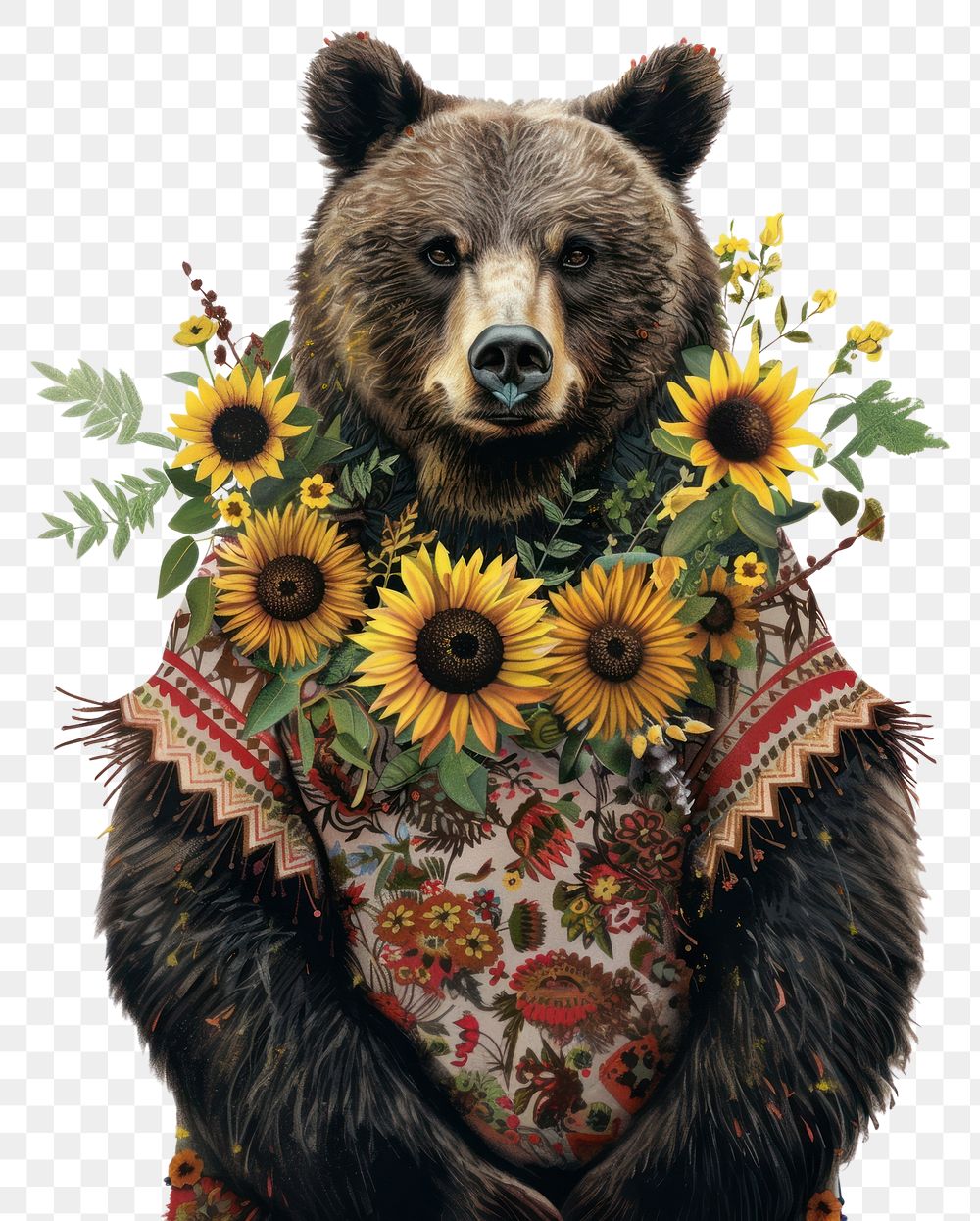 PNG Bear sunflower bear wildlife.