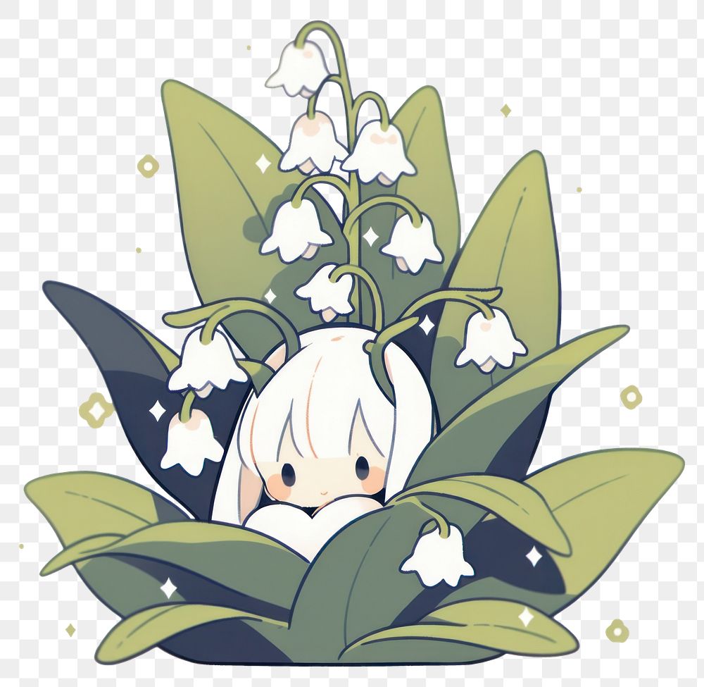 PNG Lily of the valley flower graphics blossom pattern.