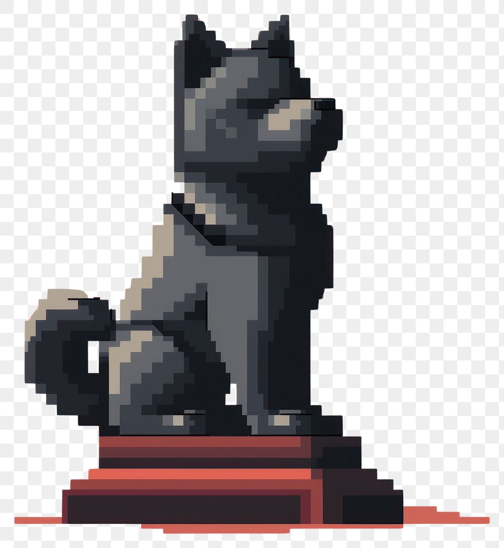 PNG Hachiko statue pixel person animal mammal.