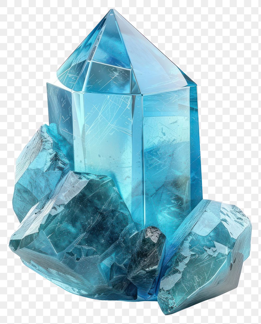 PNG Aquamarine crystal turquoise mineral.
