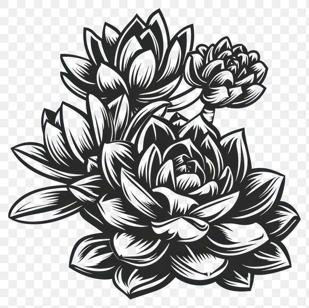 PNG Succulant illustrated blossom drawing.