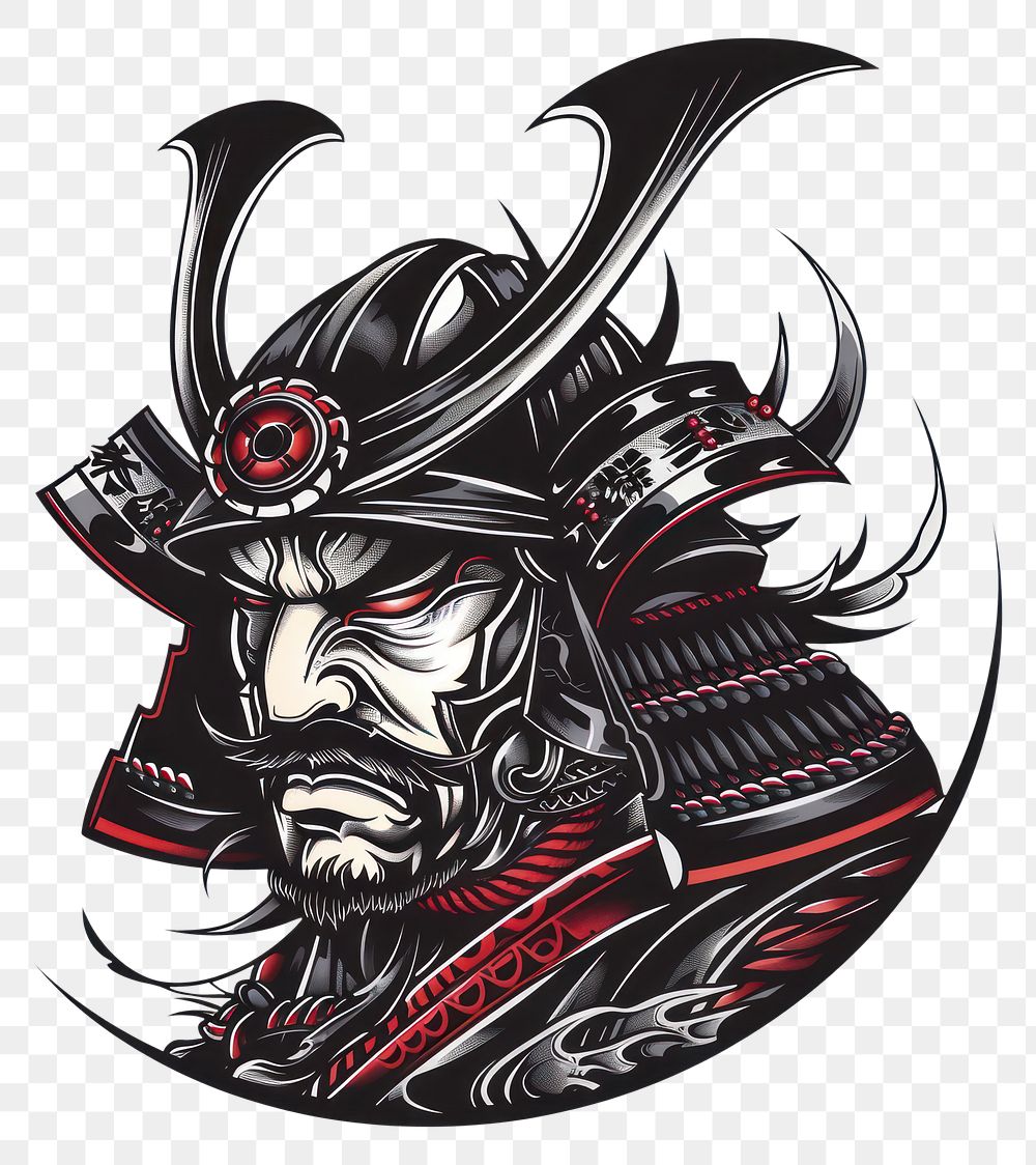 PNG Tattoo illustration of a samurai person human.
