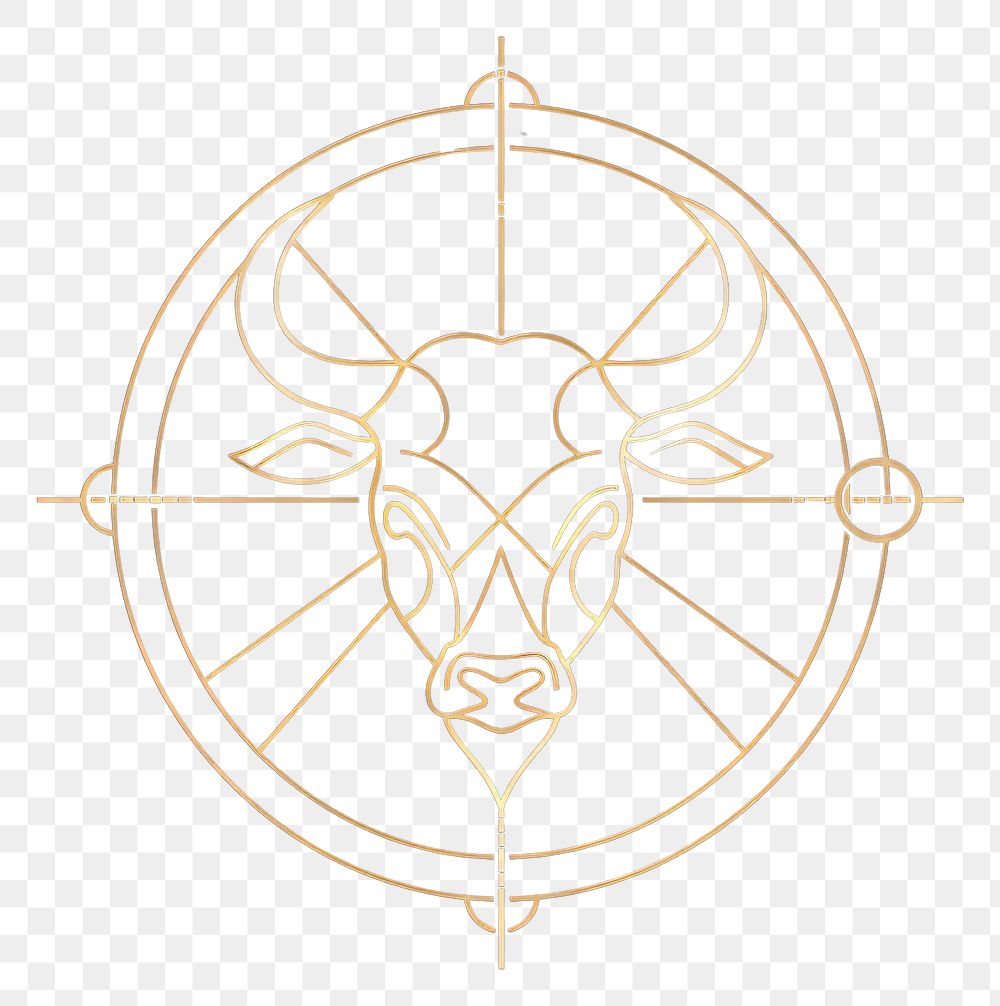 PNG Taurus zodiac sign chandelier symbol cross.