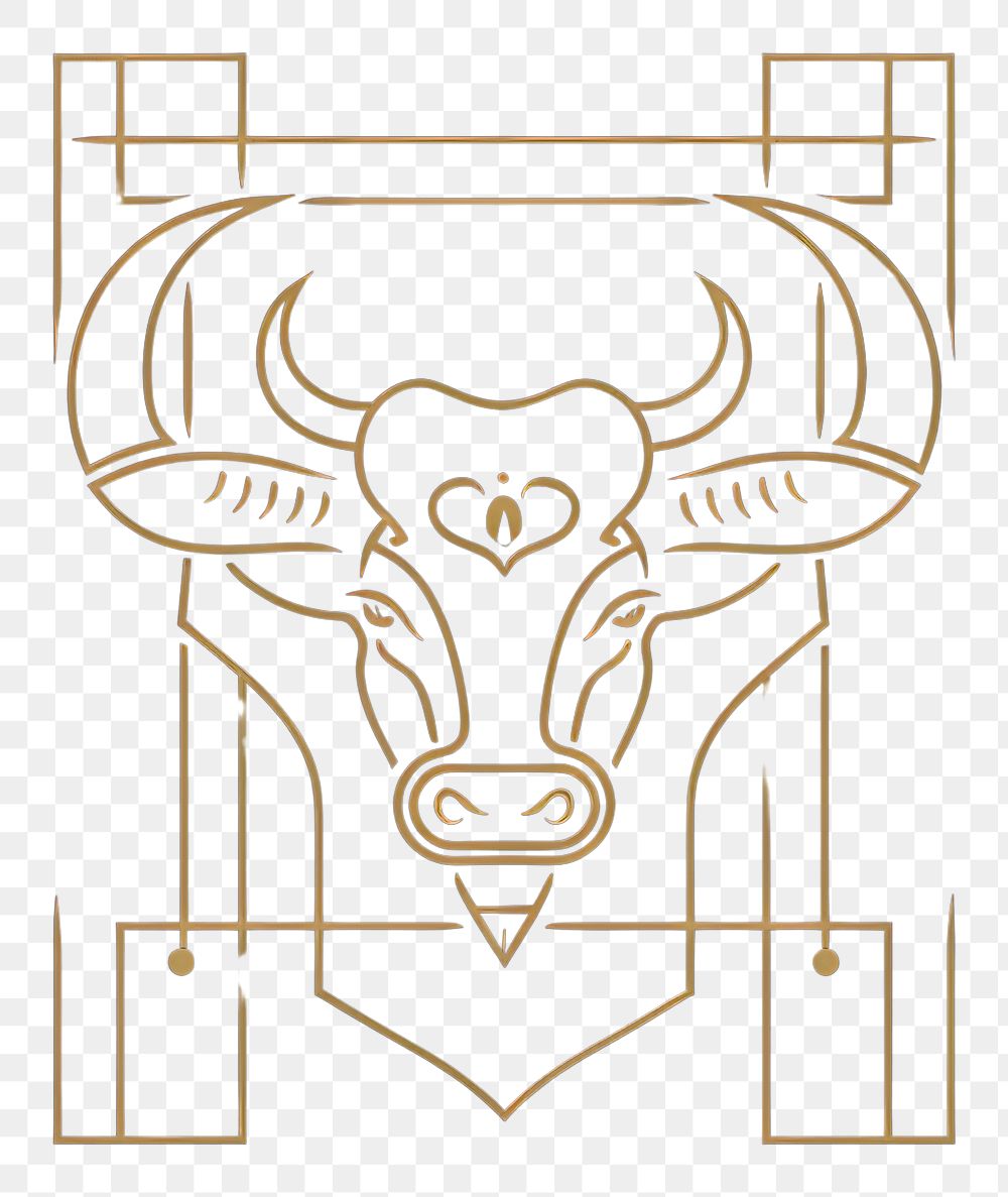 PNG Taurus zodiac sign logo blackboard symbol.
