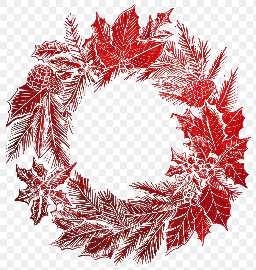 PNG Christmas wreath plant leaf art.
