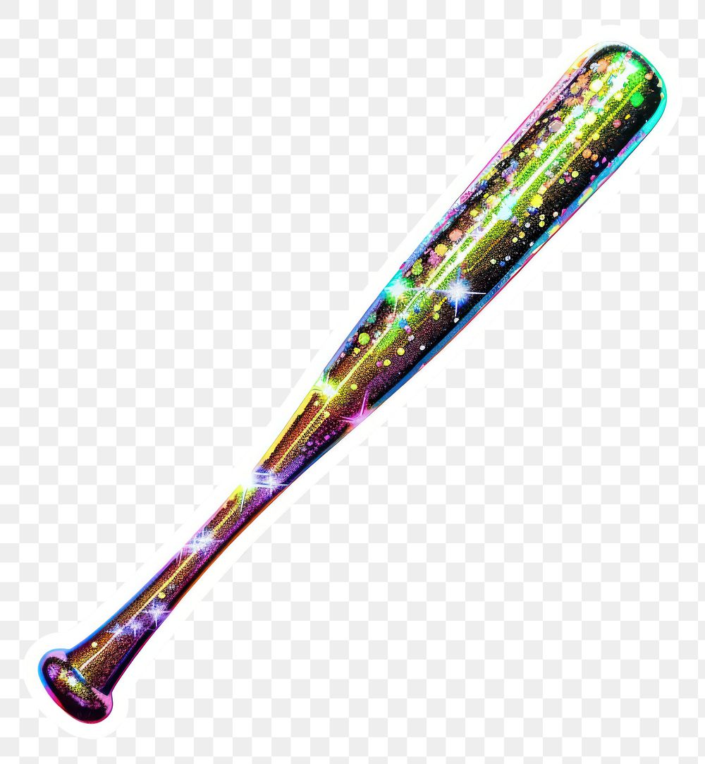 PNG Glitter baseball bat sticker softball weaponry sports.