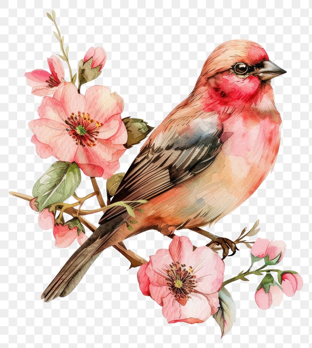 PNG Flower bird blossom animal.