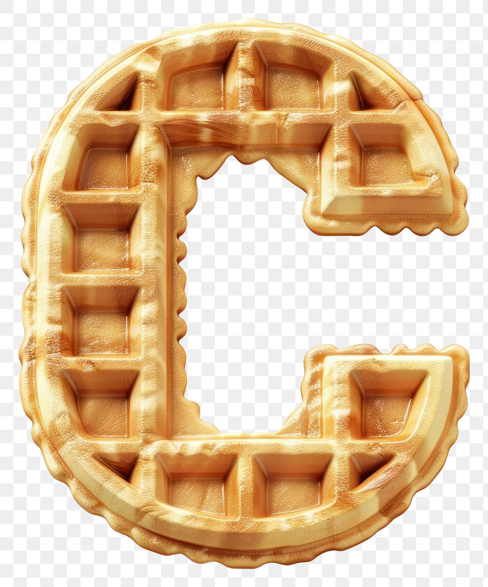 PNG Letter C waffle food.