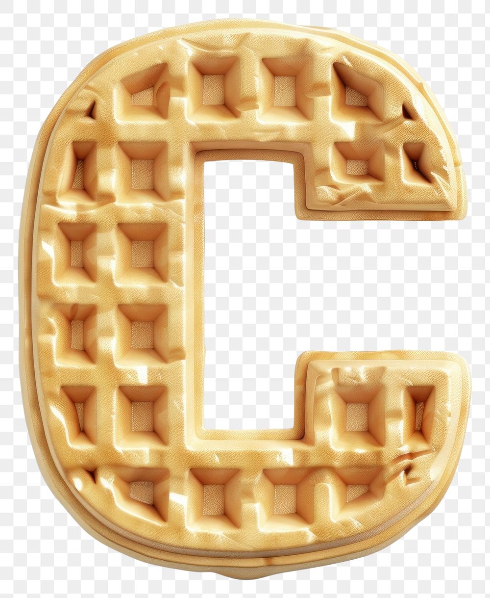 PNG Letter C waffle confectionery accessories.