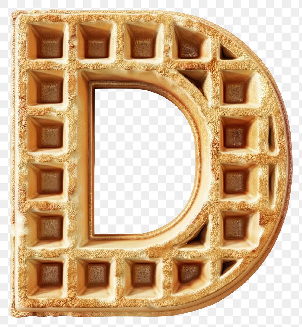 PNG Letter D waffle symbol confectionery.