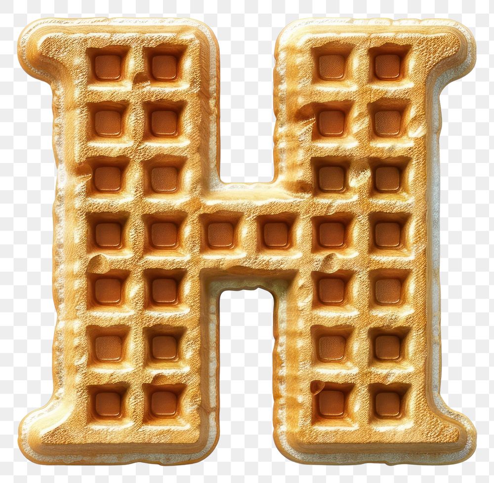 PNG Letter H waffle symbol confectionery.