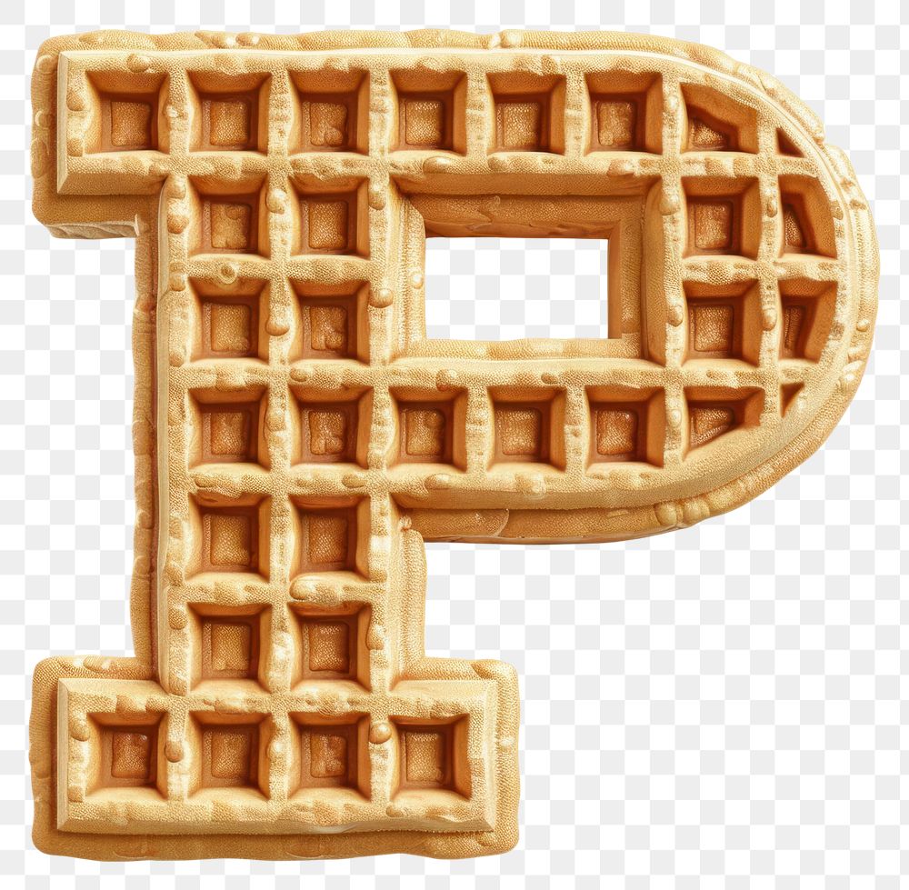 PNG Letter P waffle symbol confectionery.