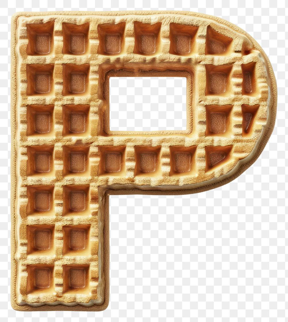 PNG Letter P waffle confectionery sweets.