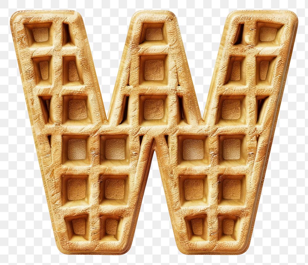PNG Letter W waffle symbol confectionery.