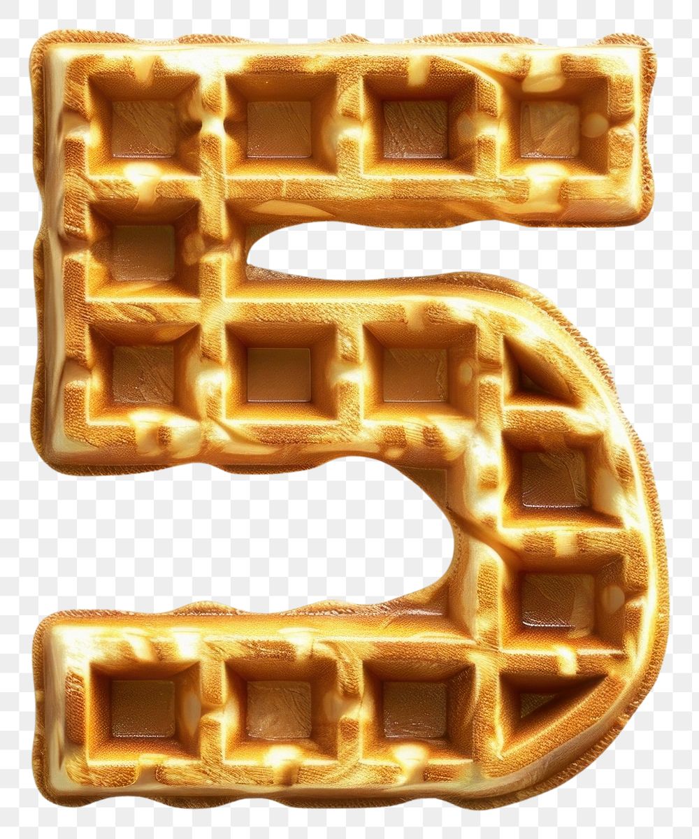 PNG Number 5 waffle symbol confectionery.