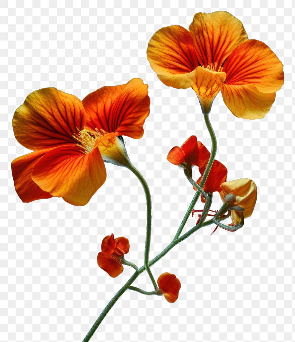 PNG Nasturtium geranium blossom flower.