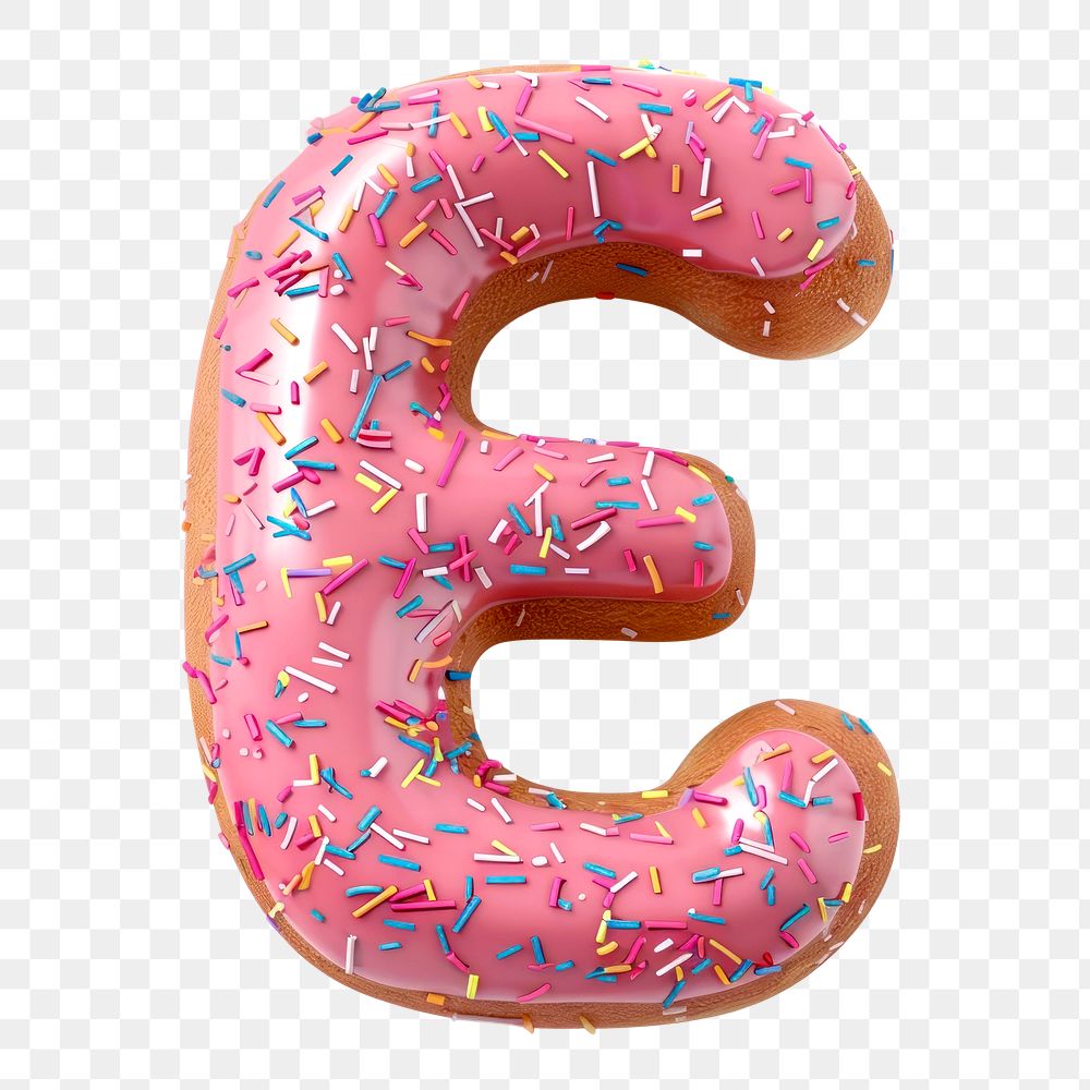 Letter E png 3D donut | Free PNG - rawpixel