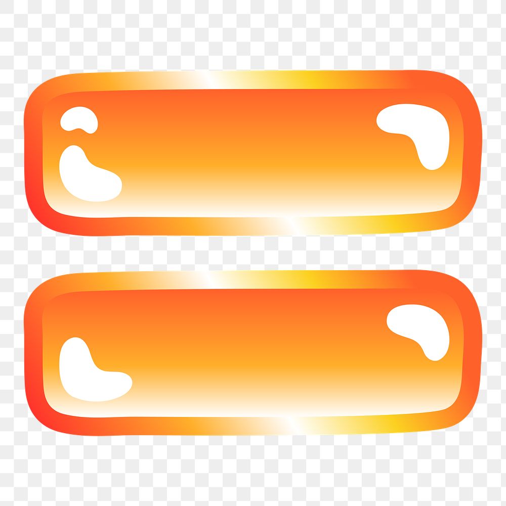 Equal to sign png cute funky orange symbol, transparent background