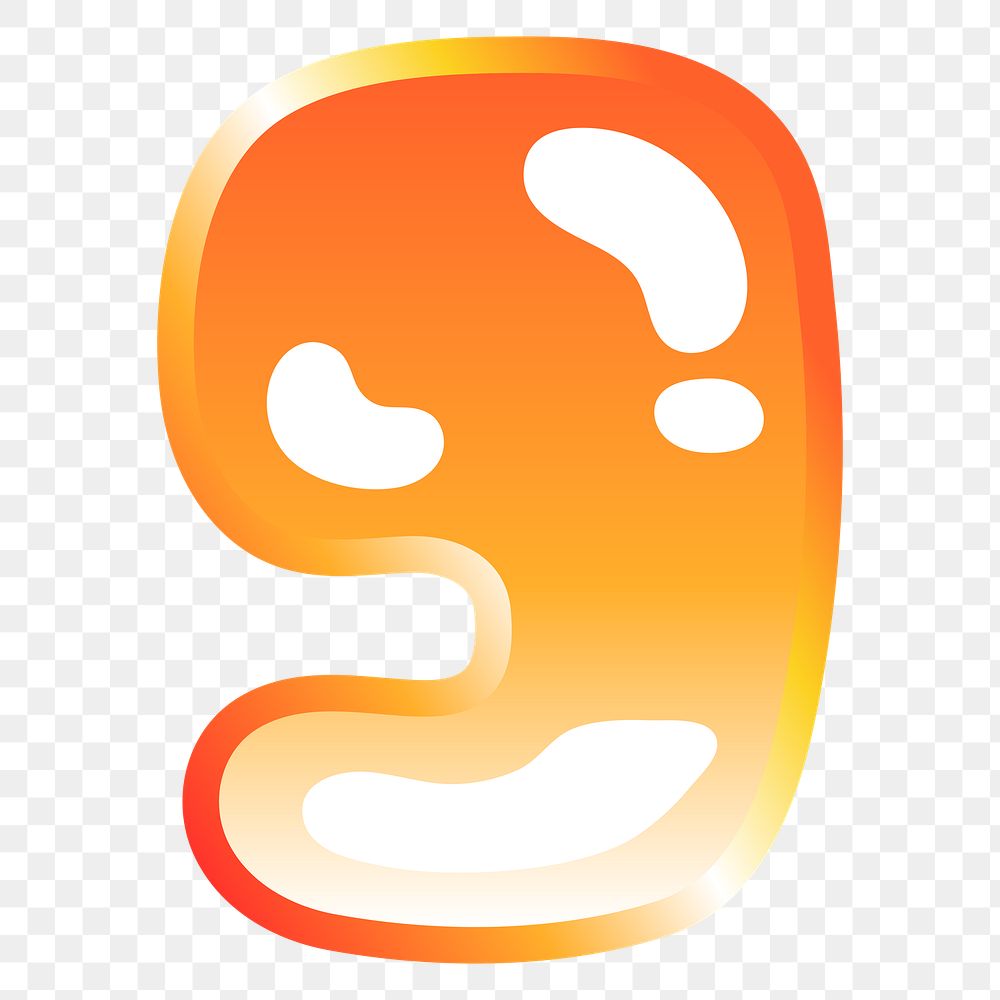 Comma sign png cute funky orange symbol, transparent background