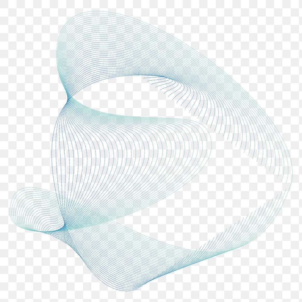 PNG abstract blue wireframe shape, digital element, transparent background