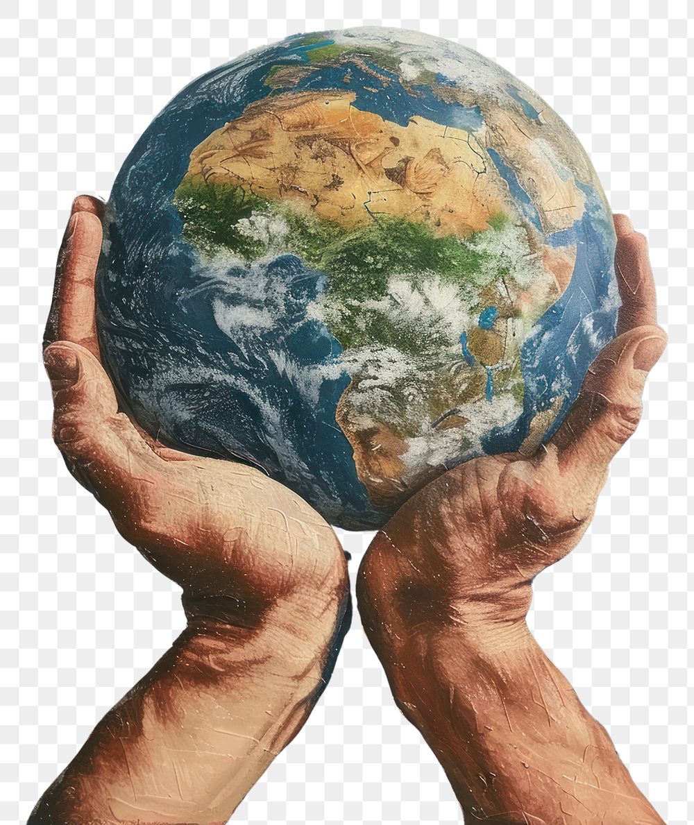 PNG Earth being held in two hands planet astronomy universe.
