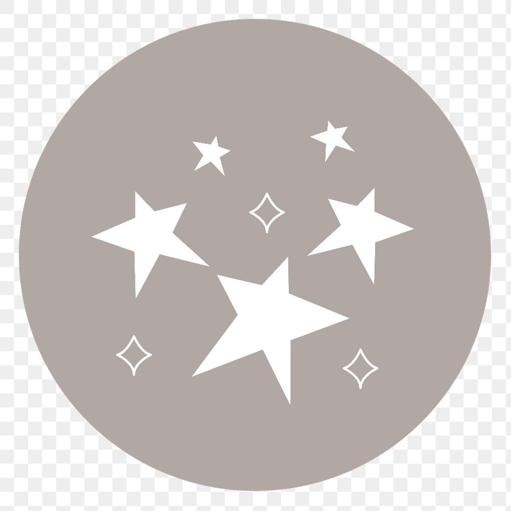 PNG aesthetic stars line art IG story cover template, transparent background
