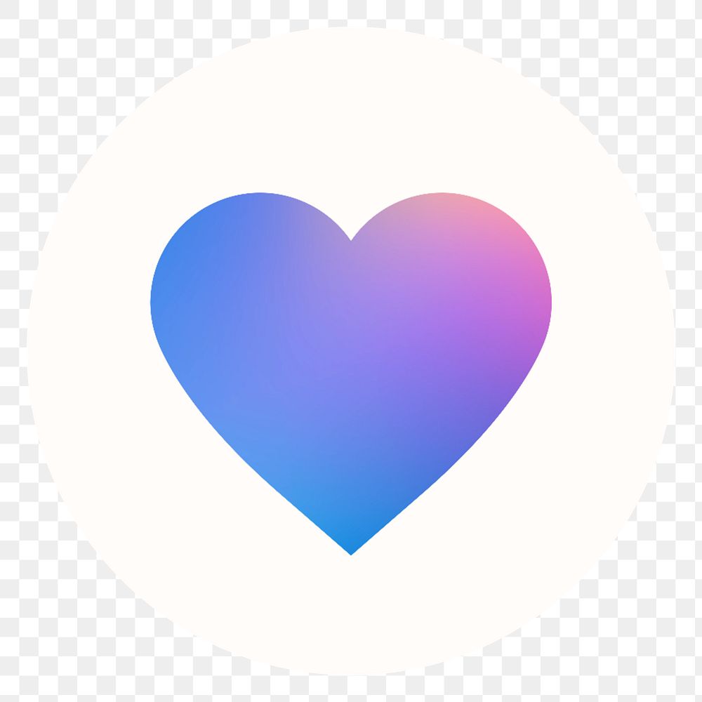 PNG gradient heart shape IG story cover template, transparent background