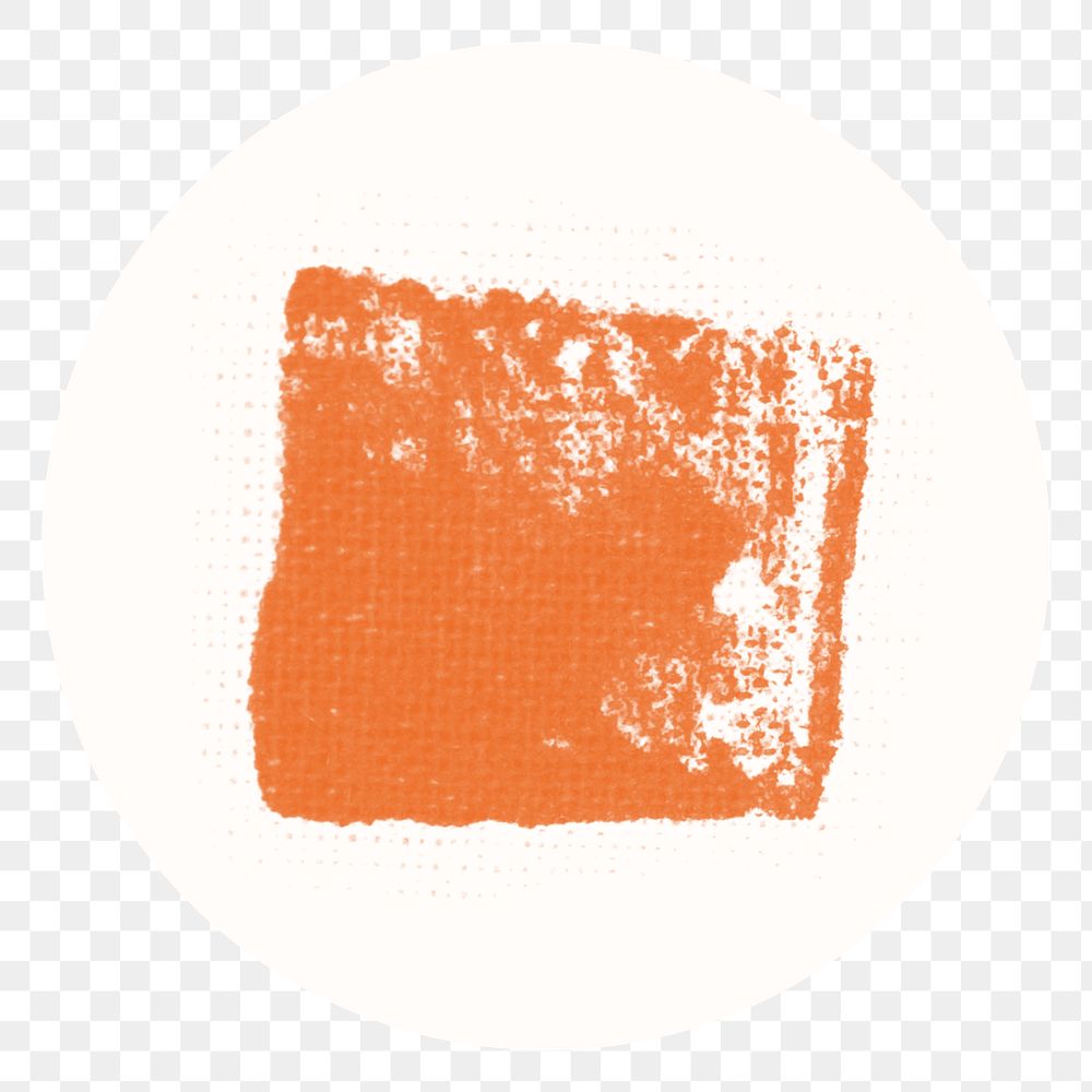 PNG orange block printing shape IG story cover template, transparent background