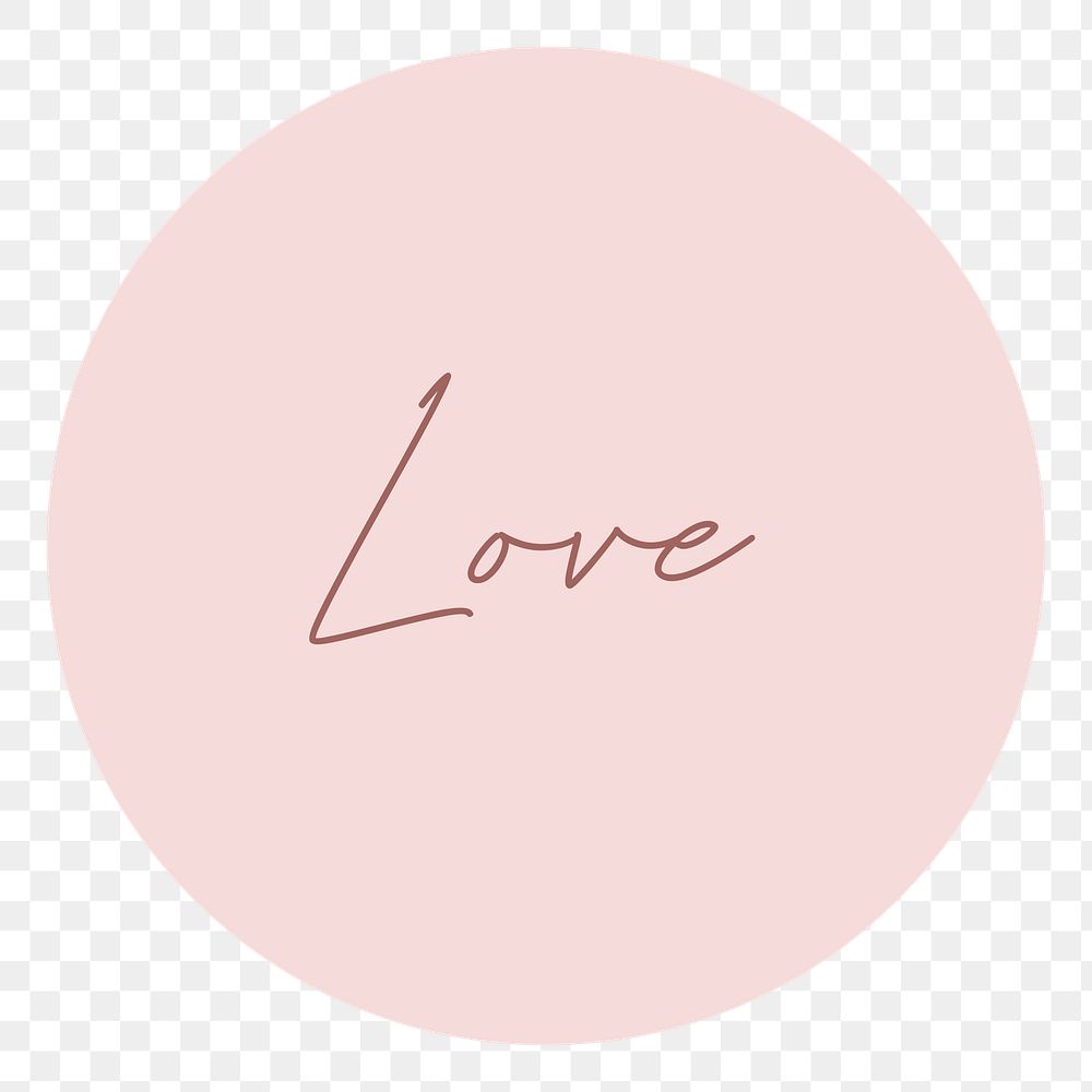 Pink love png Instagram story highlight cover template, transparent background