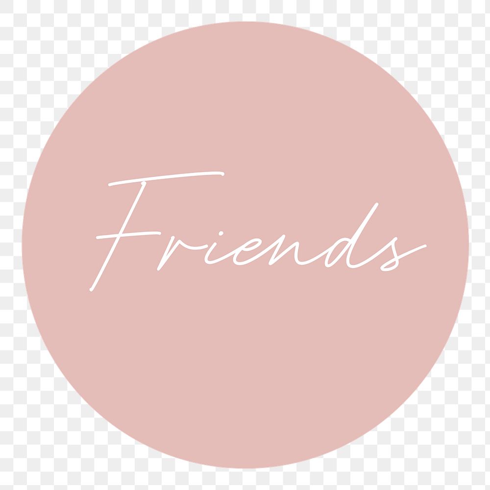Pink friends png Instagram story highlight cover template, transparent background
