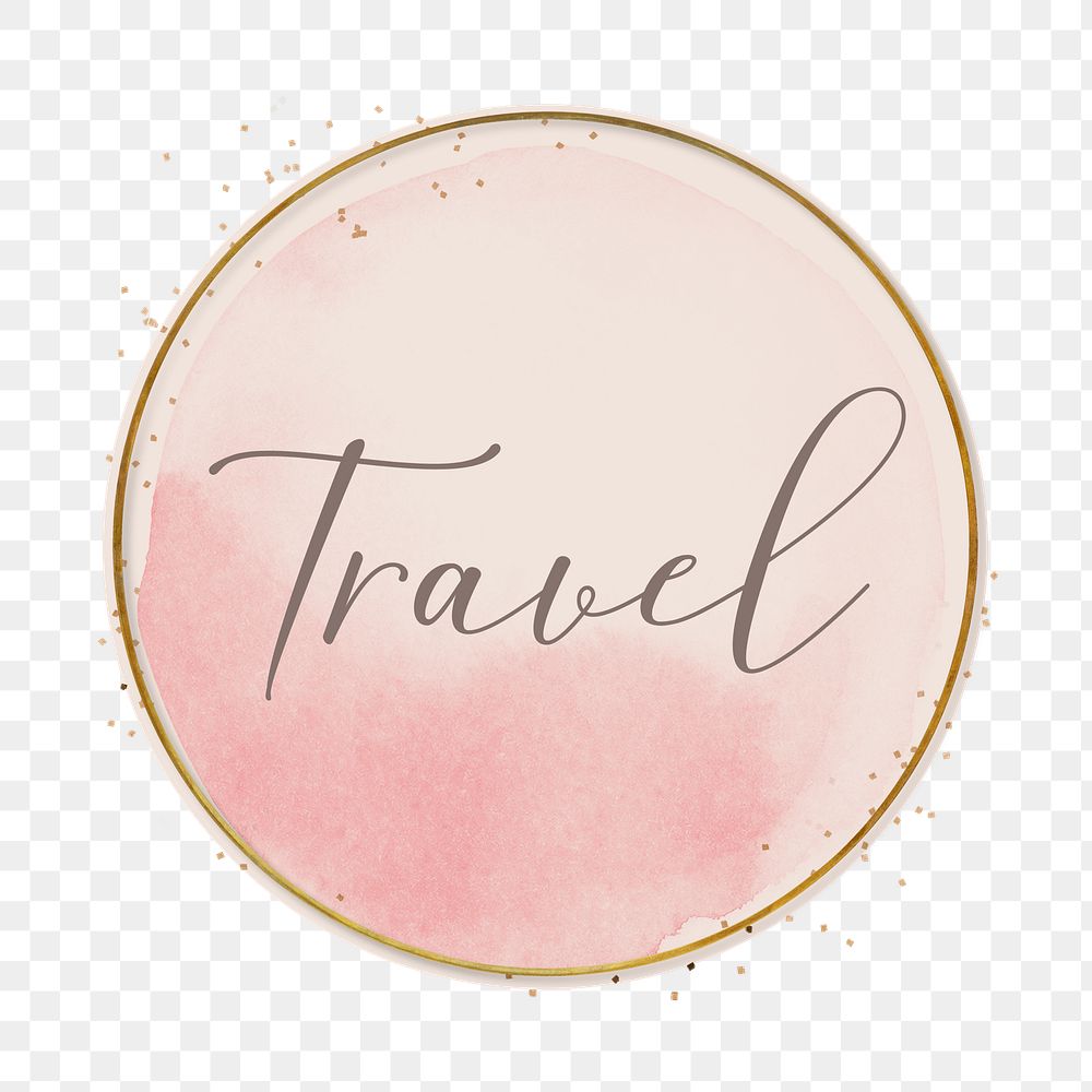 Aesthetic travel png pink Instagram story highlight cover template, transparent background