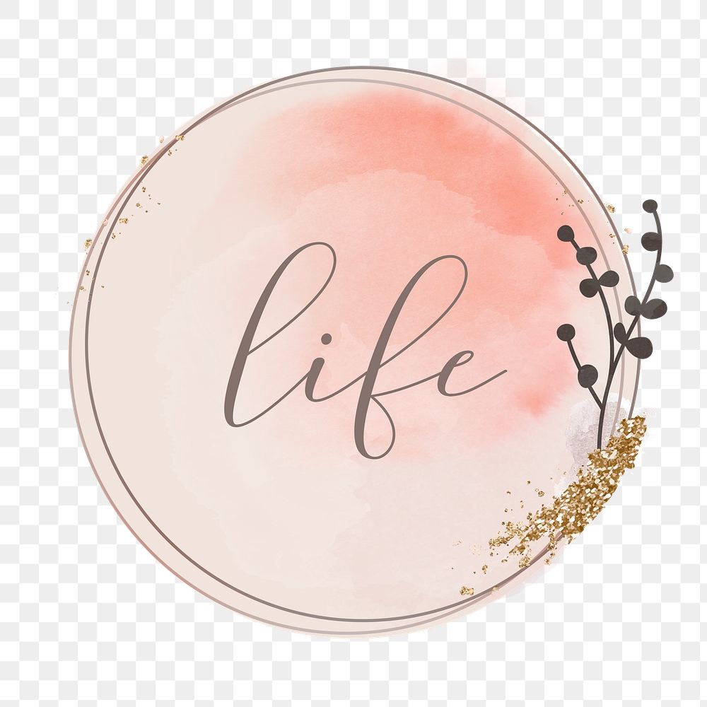 Aesthetic life png pink Instagram story highlight cover template, transparent background