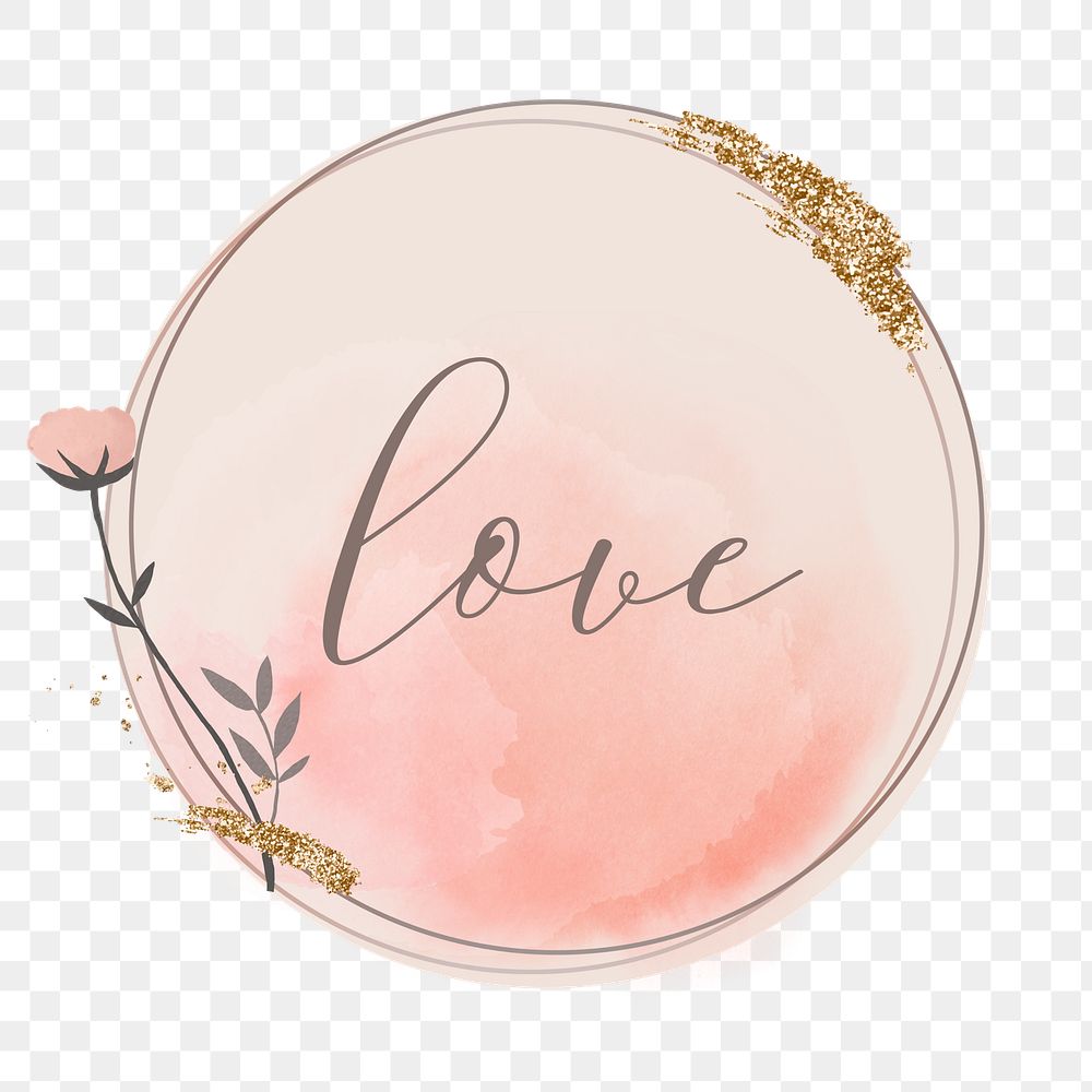 Aesthetic love png pink Instagram story highlight cover template, transparent background